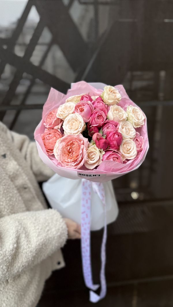 Микс пионовидных кустовых  роз S