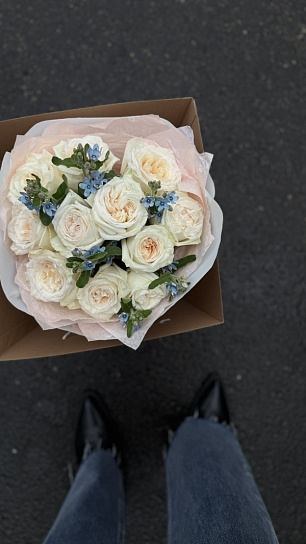 Дуо-букет с розами и незабудками