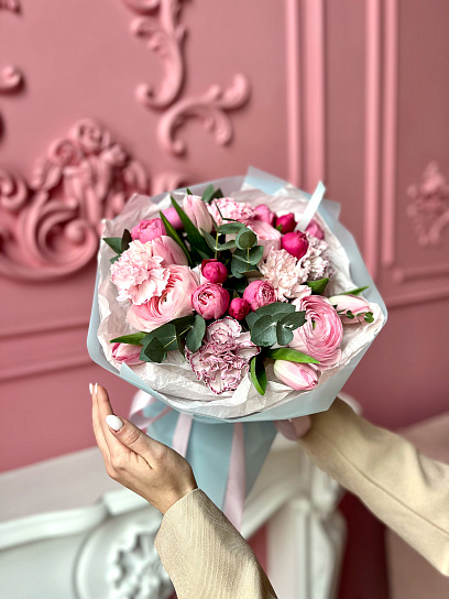 Букет "Розовый закат"