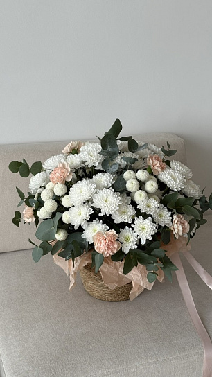 Композиция в корзине "Зефиная нежность", размер М