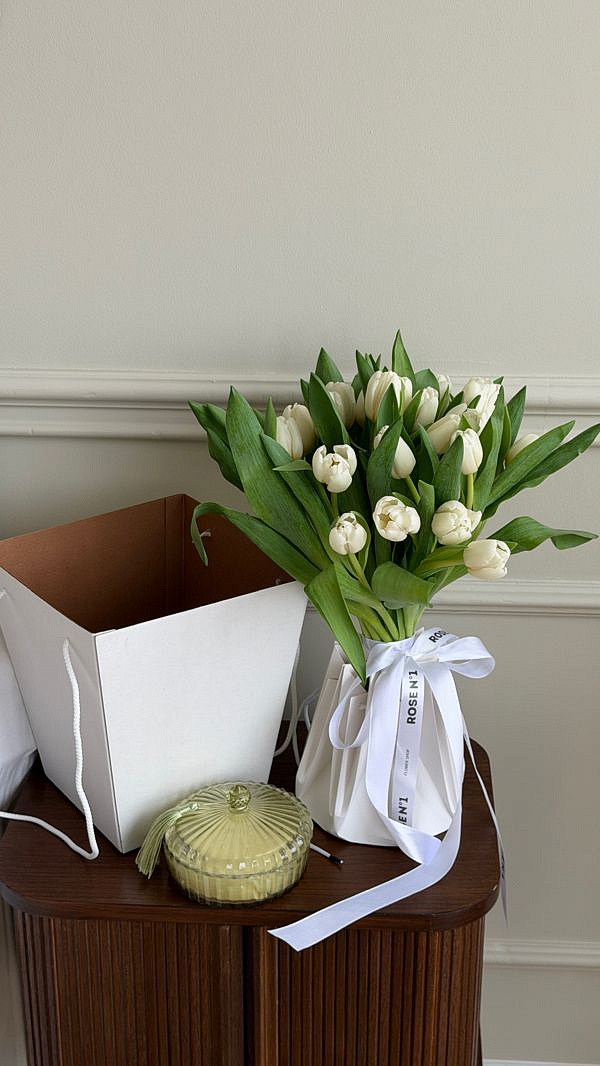 Букет "Тюльпаны моно-25 white"