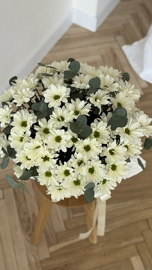 Композиция в корзине "Ромашковое счастье", размер S