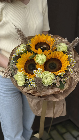 Букет "Летние подсолнухи"