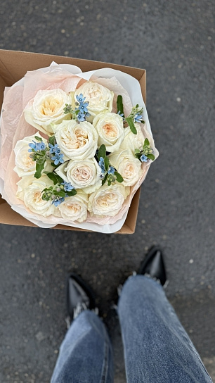 Дуо-букет с розами и незабудками