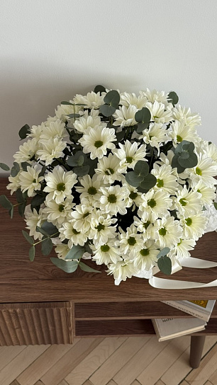 Композиция в корзине "Ромашковое счастье", размер S