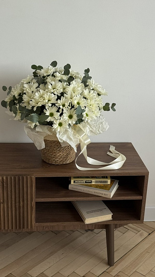 Композиция в корзине "Ромашковое счастье", размер S